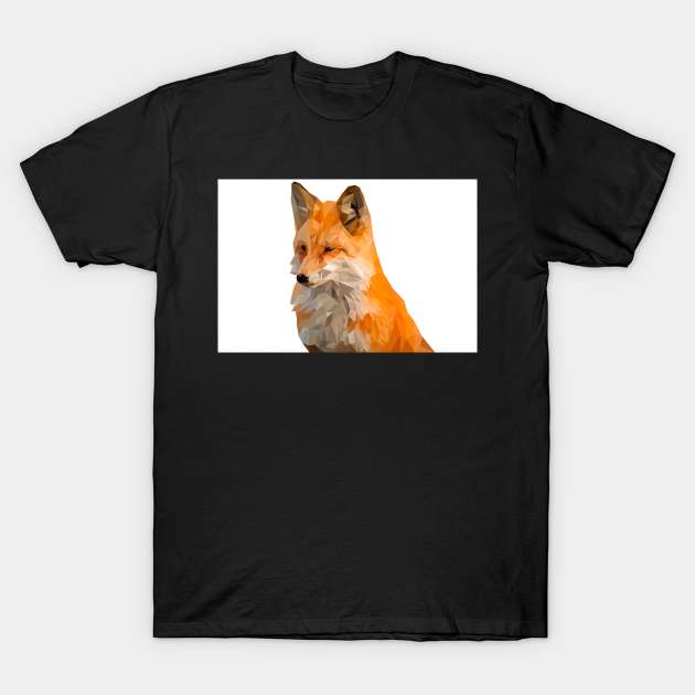 Red fox in low poly geometric design T-Shirt by Montanescu